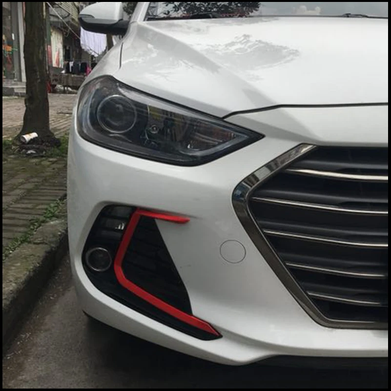 

For Hyundai Elantra Avante 2016~2018 Front Bumper Fog Light Lamp Frame Cover Sticker Trim Eyebrow Lid Car Styling Accessories