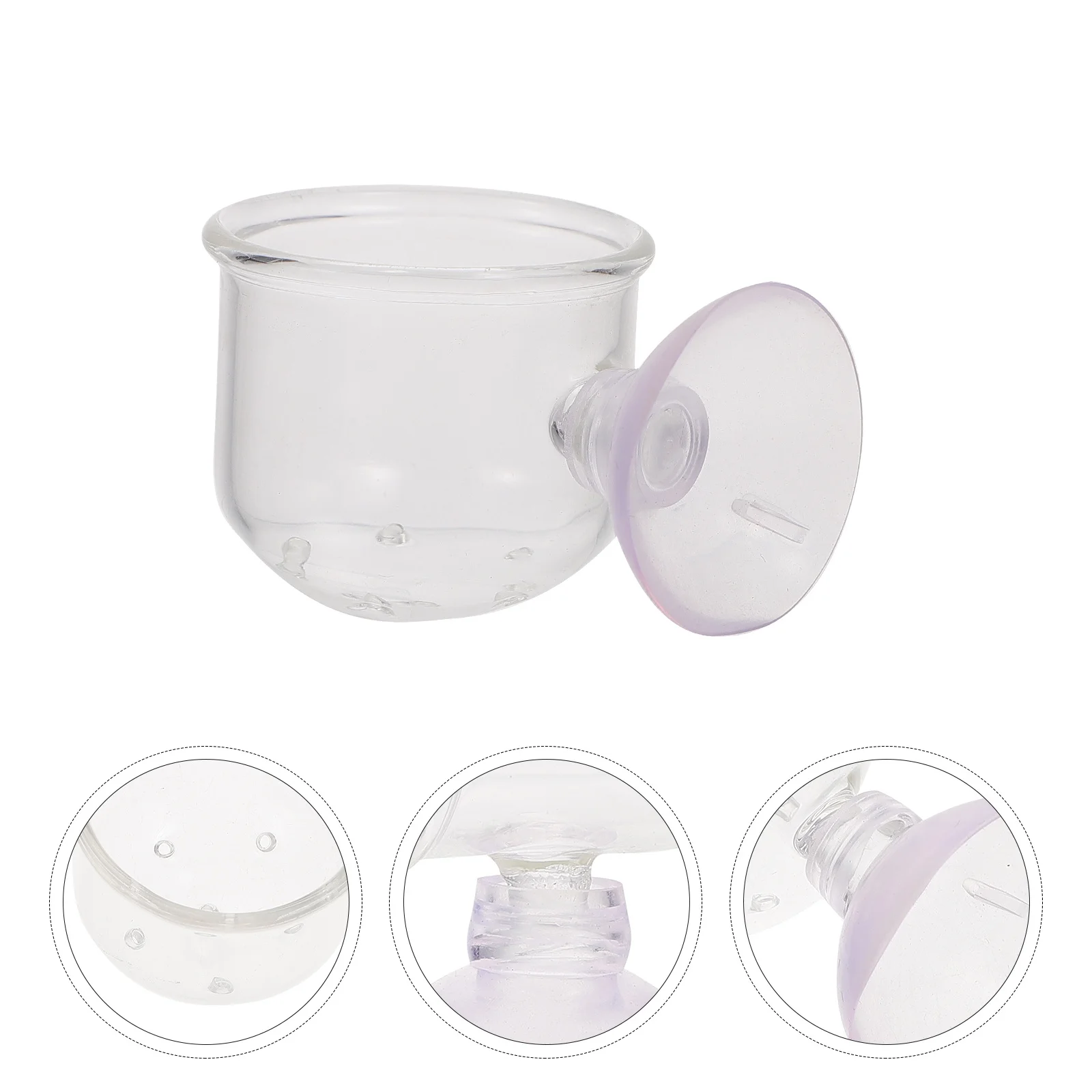 

2Pcs Aquarium Fish Feeder Glass Food Holder Compact Design Fish Tank Feeding Cups Dispenser Food Tray Tank Wall Feeder