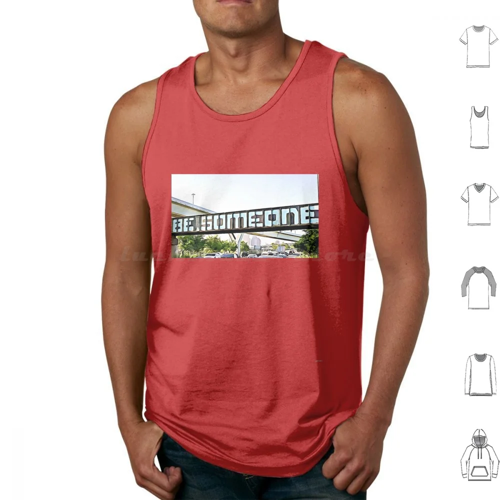 Houston : Be Someone Pt. 2 Tank Tops Vest Sleeveless Watercolor Htx Houston Tx Texas Besomeone Someone Bridge Cool Htown Fun