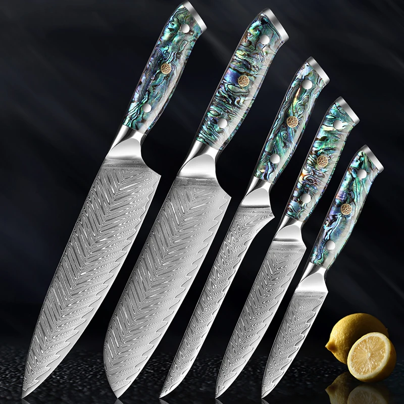 GoodEZ Chef Knives Of Damascus Steel Knife Kitchen Cleaver Meats Fruit Professional Cooking Knifes Japanese Santoku 7 Inch Knife