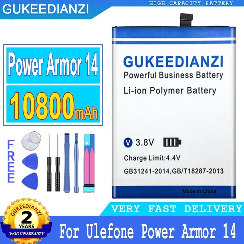 

GUKEEDIANZI-Replacement Battery for Ulefone Power Armor 14 and 13 Mobile Phone, Tools, 10800mAh, 15800mAh, 14/13