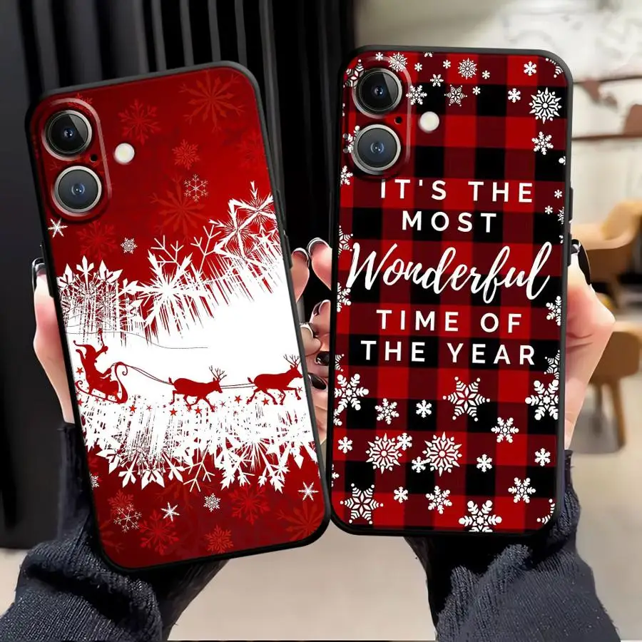 بارد شجرة عيد الميلاد تصميم الأزياء الأسود لينة غطاء الهاتف القضية آيفون 17Air 15 16 14 زائد XS ماكس 7 8 13 12 11 17 برو ماكس XR