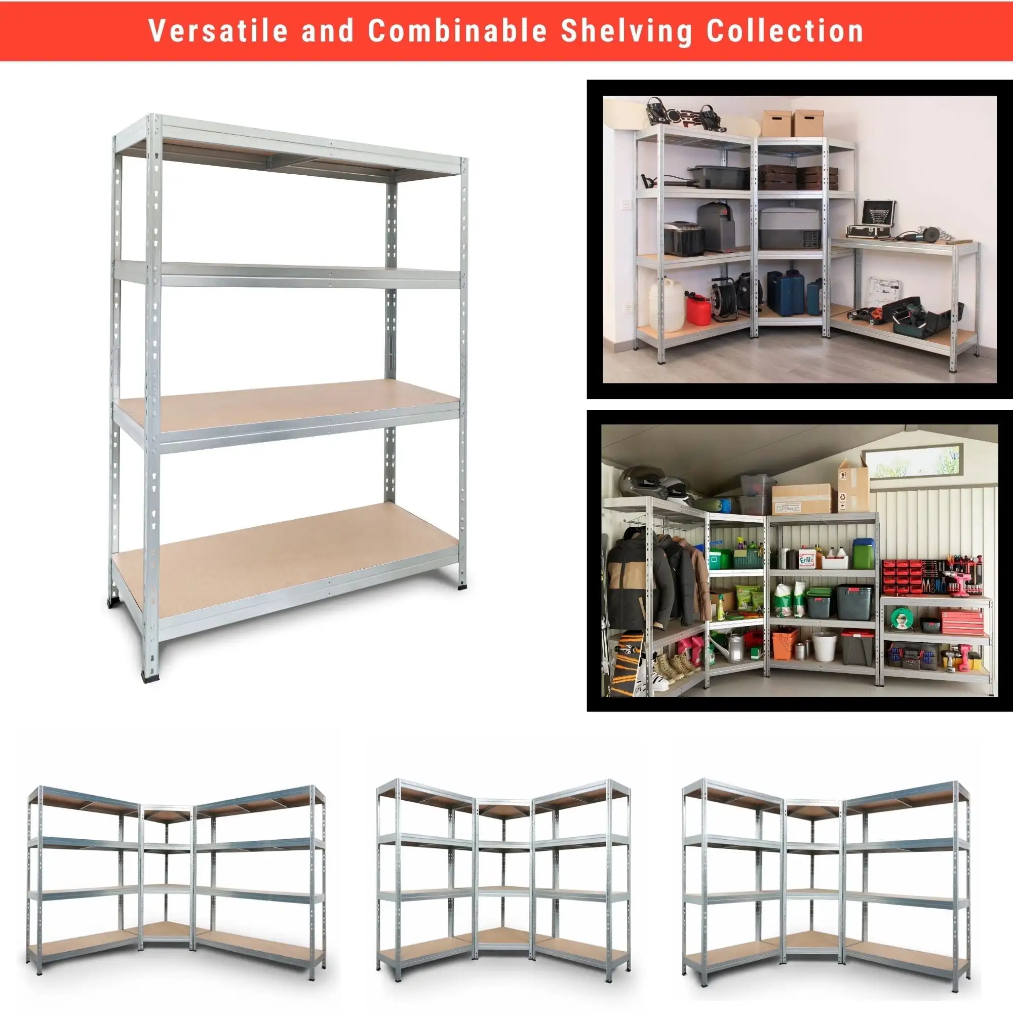 

AR Shelving Versatile Customizable Storage Collection 4-Tier Metal Shelf 2000 lb Galvanized Finish