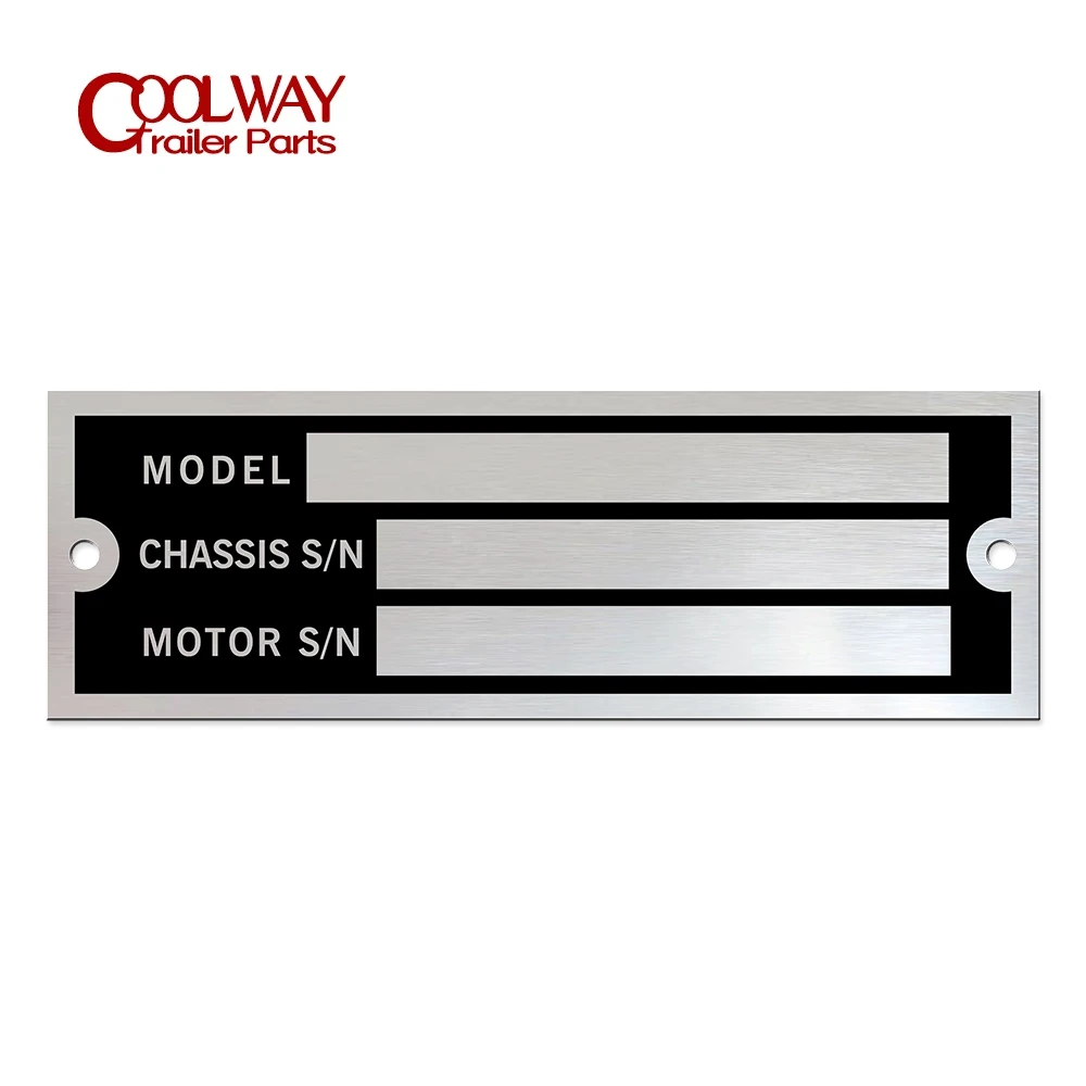 

Aluminum Trailer VIN Chassis Model Serial ID Tag Plate Data 100 X 33mm Car Truck Hot Rod Equipment Caravan RV Camper Parts