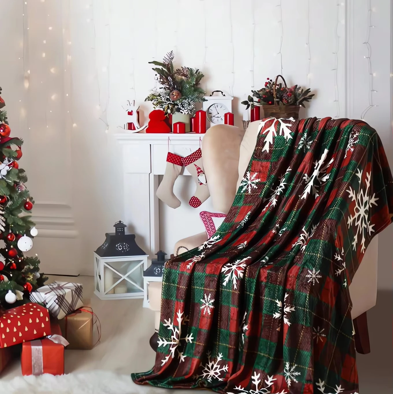 Selimut Bulu Motif Kotak-kotak - Home Xmas Decor Ideas ulasan dan harga