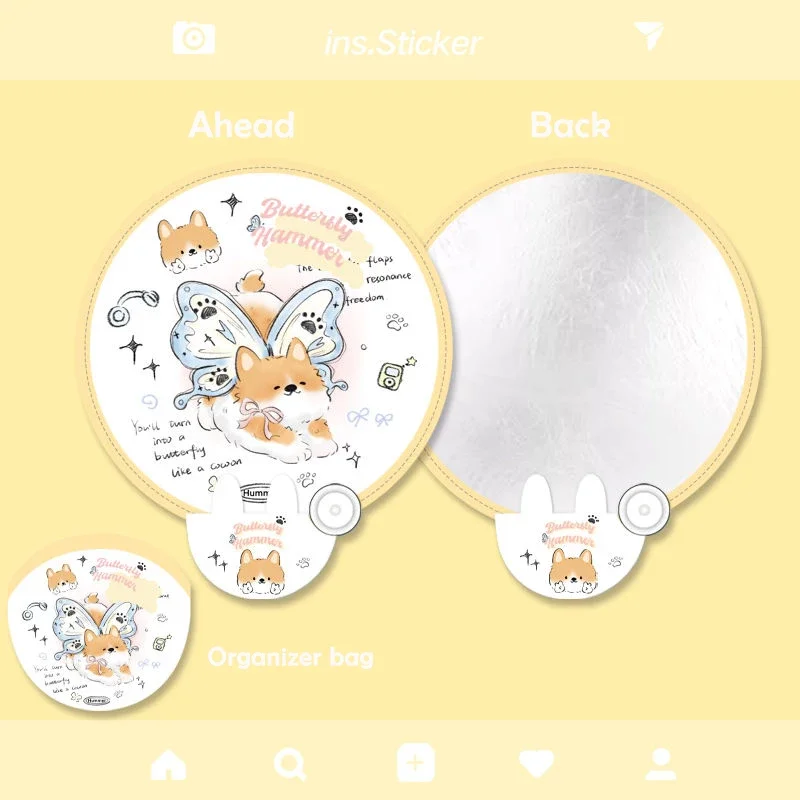 Summer Compact Portable Small Fan Multi-purpose Photo Filler Blowing Wind Folding Filler Plate Fan Cartoon Cute Compact