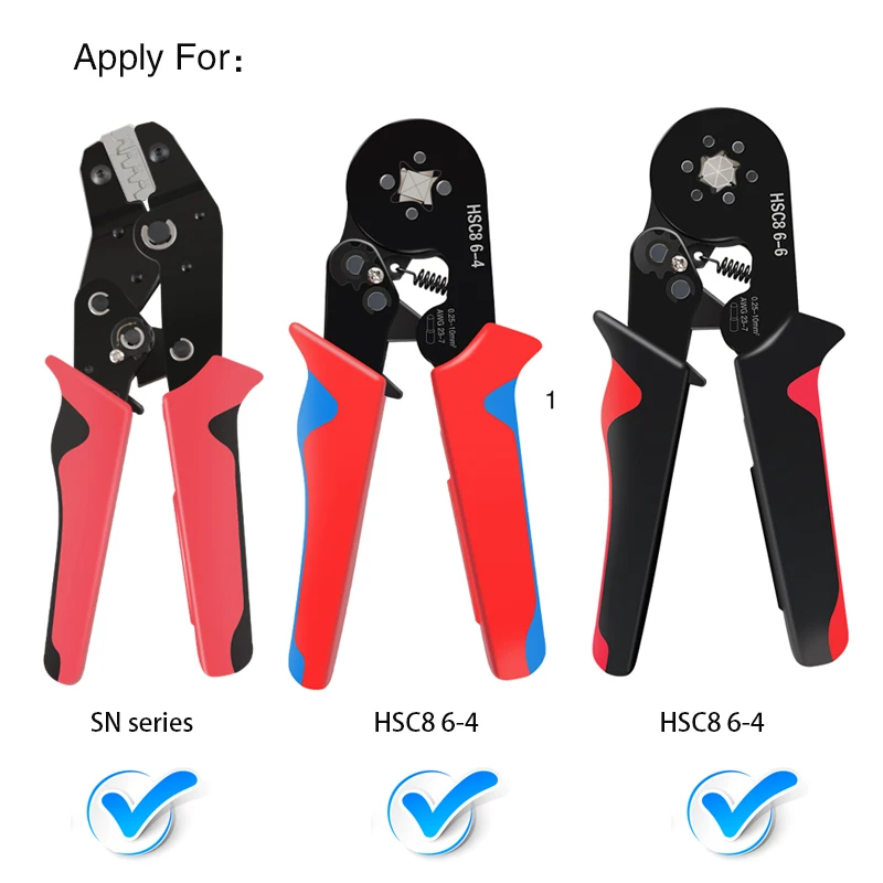 Bicolor Handle For Crimping Pliers HSC8 6-4A Crimper Tools SN Series Plier Electrician Clamp Comfortable Grip