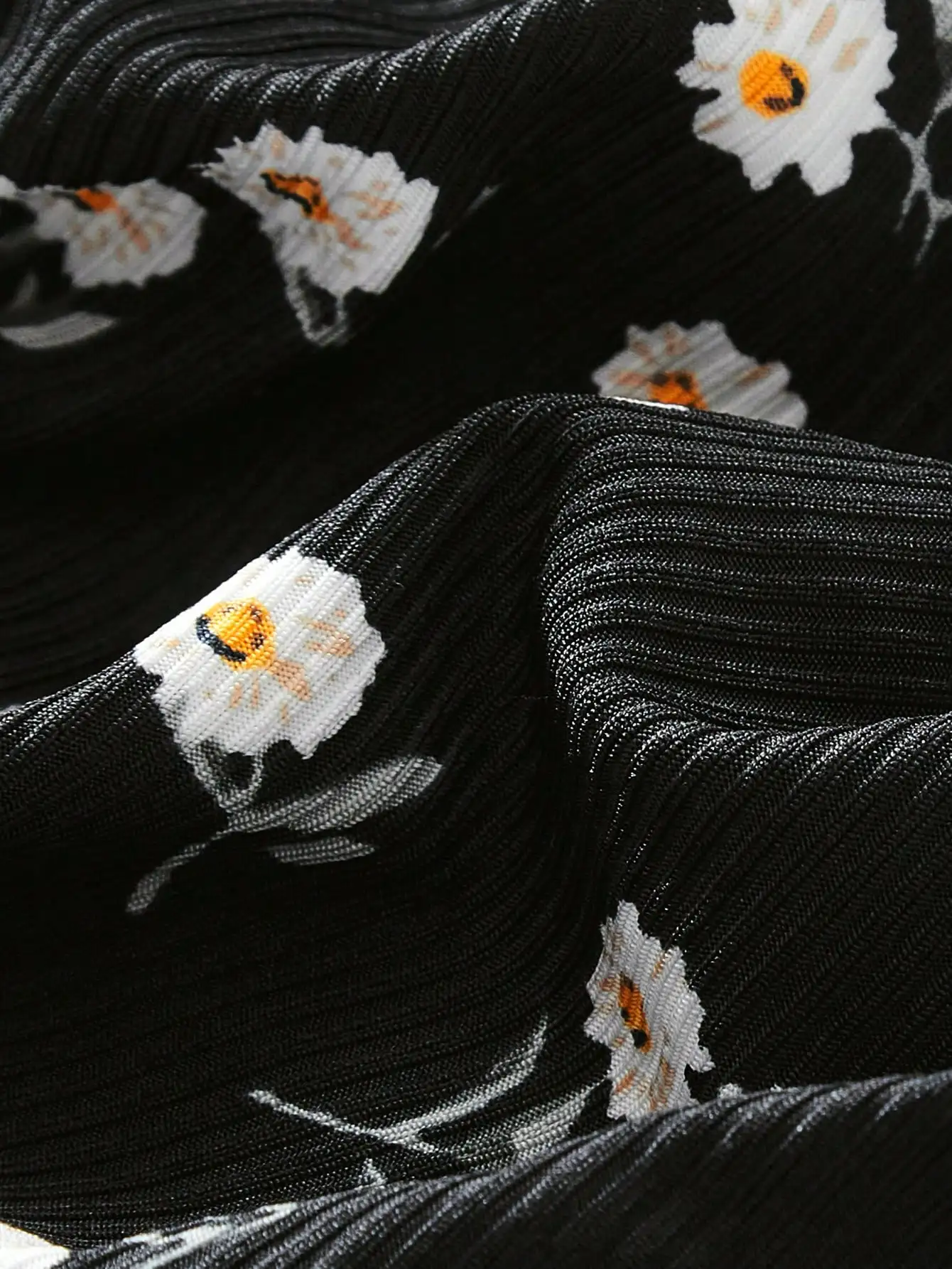 Damen Blumen-Spaghetti-Träger-Minikleid mit Vorderverschluss, hoher Taille, A-Linie, Sommer-Freizeitkleid – Detail 11
