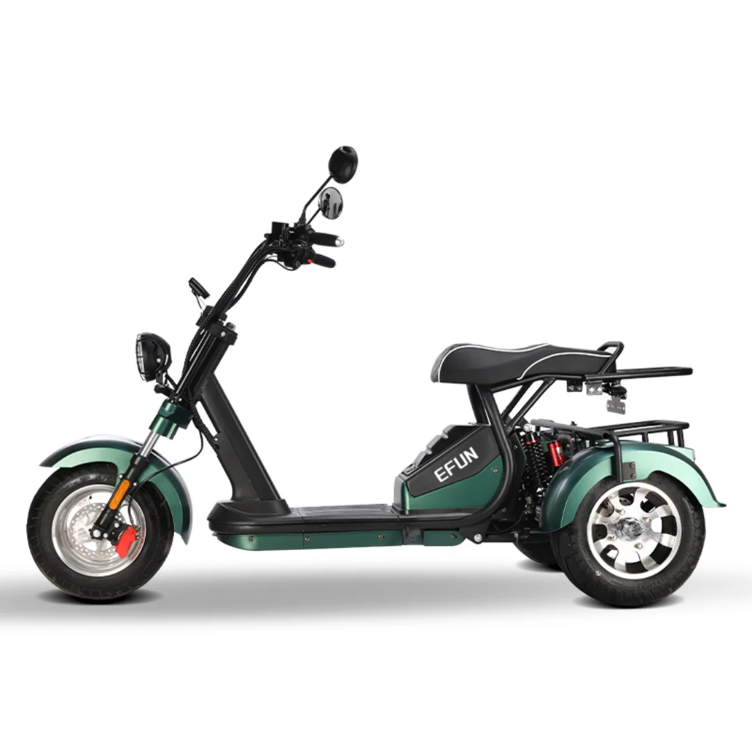 2000W 60V Electric Tricycle 45km/h 10 Inch Tire Dual Disc Brake Comfortable Suspension Classic Style For Men Women
