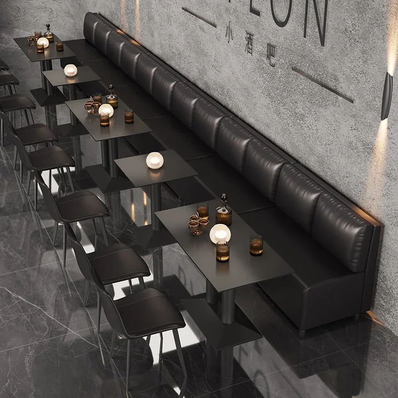 booth sofa, barbecue, milk tea shop, industrial style bar, bistro cafe table and chair combination