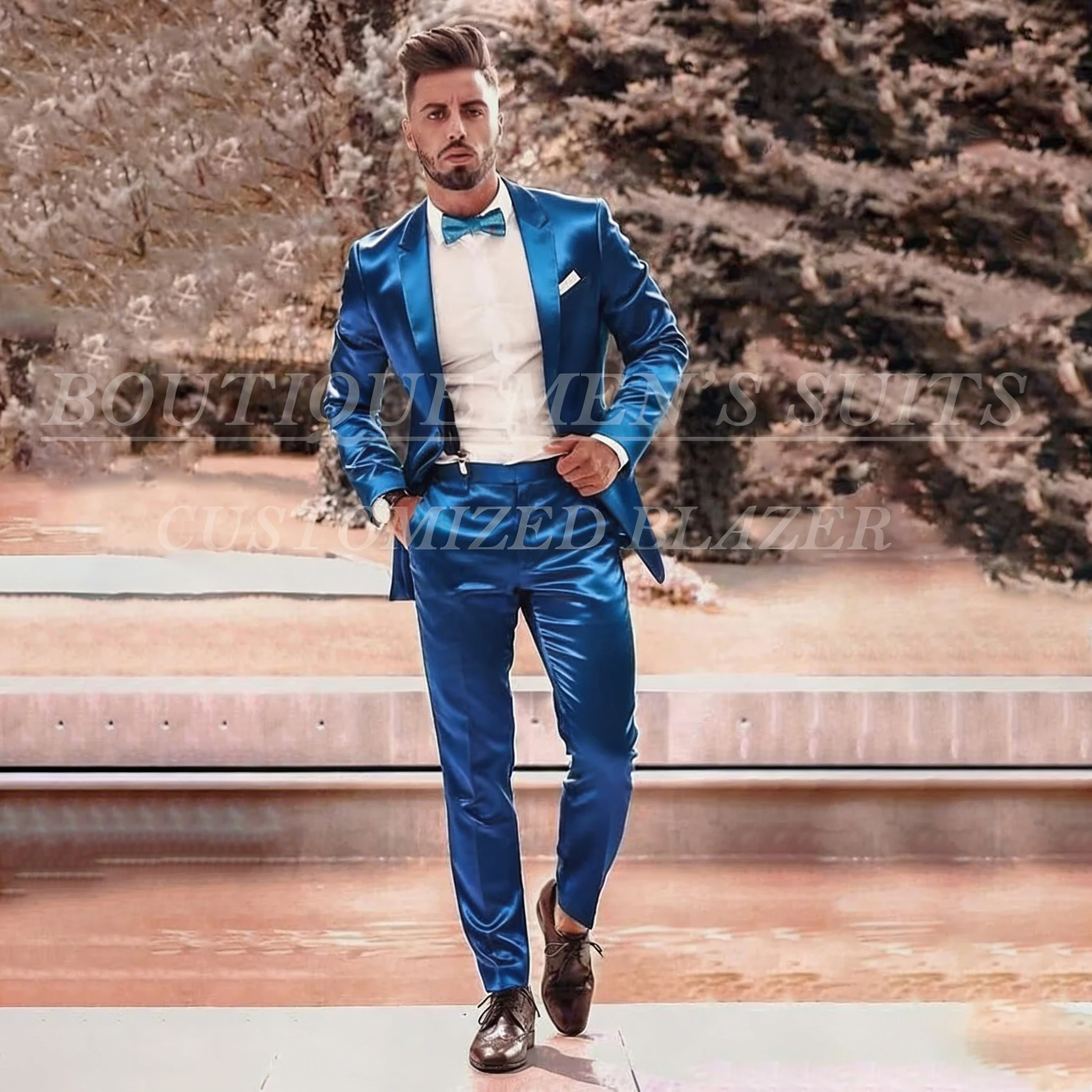 

Gorgeous Wedding Men's Suits Blazer Customzied Slim Made 2 Piece Jacket Pants Sets Luxury Regular Length Male Clothing