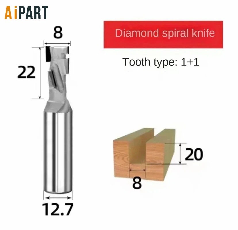 

Polycrystalline Diamond (PCD) Tipped Compression Up/Down Shear R/H Direction Router Bit NEW