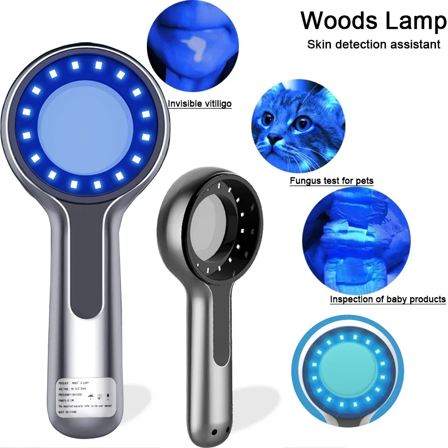 Skin Analyzer With Woods Lamp Portable Vitiligo Detector Analysis Machine LED Rechargeable Lights For Home Use Equipment