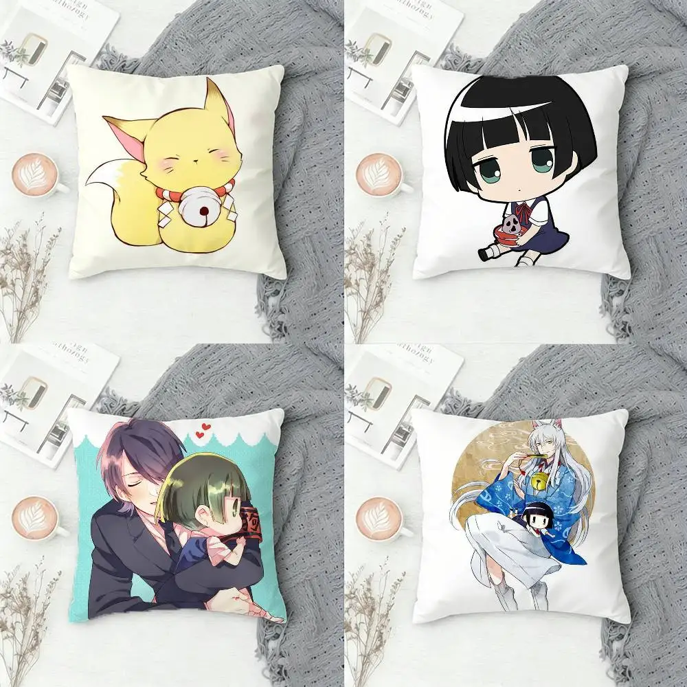 

K-Kokkuri-san Double-sided Printed Square Decorative Cushion Cover for Sofa Living Room Home Decor