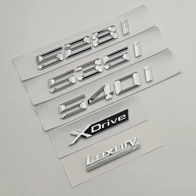 

3d Chrome Car Trunk Letters 528i 535i 540i Logo Luxury Line Badge Xdrive Emblem Sticker For BMW E60 E34 F10 G30 E39 Accessories