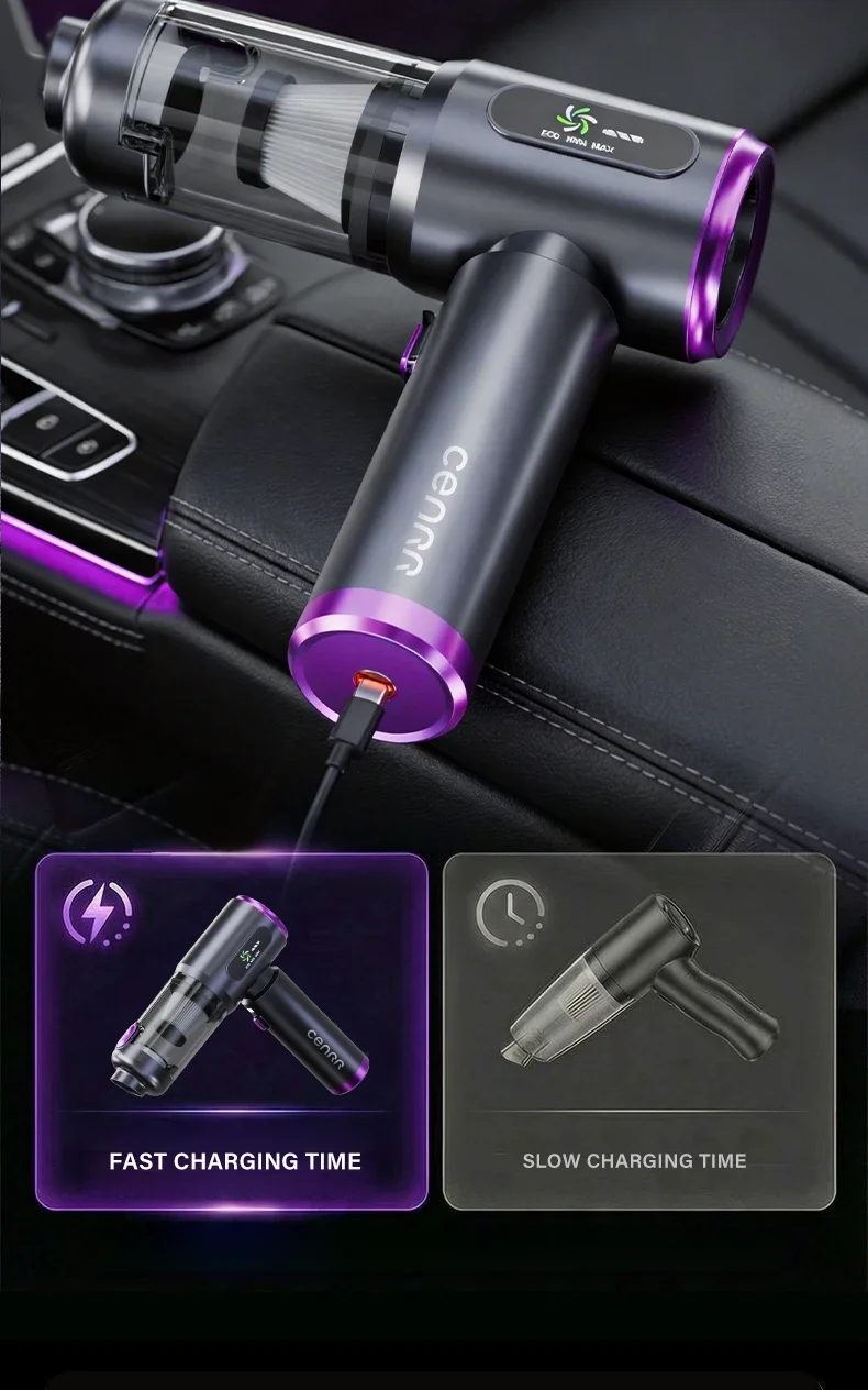 CENRR Mini Tragbarer Auto-Staubsauger Leistungsstarker Kabelloser Handstaubsauger für Autos Reinigungsgerät – Detail 20