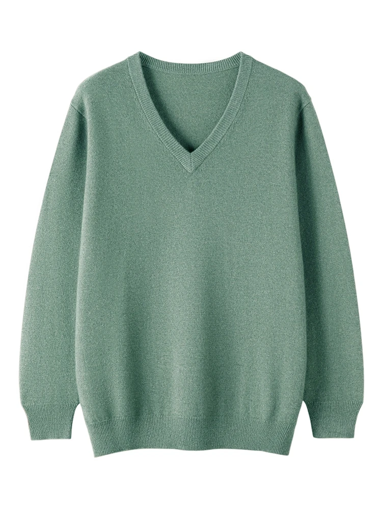 MEETCC Luxury Men 100% Cashmere Pullover Autumn Winter Soft Warm V Neck Sweater Casual Smart Cashmere Knitwear Quality jumpers