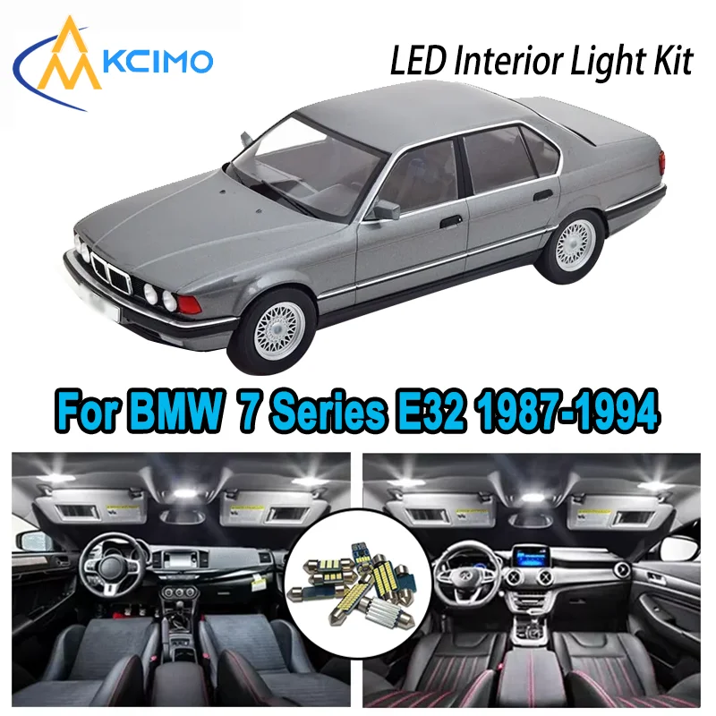 

Premium Bright LED Interior Light Kit for BMW 7 Series E32 1987-1994 1992 1993 Dome Map Trunk Car Lamps with Canbus No Error