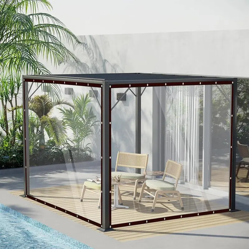 0,3 mm transparente Plane für den Außenbereich, durchsichtiges wasserdichtes Tuch, Garten, regendichtes Segel, Haustiere, Haus, Regenschutz, Pergolen, Gehäuse, Plane – Detail 17
