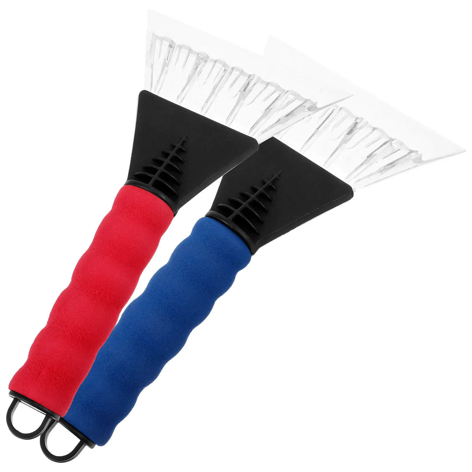 2Pcs Plastic Snow Scraper for Car Ice and Snow Remover Windshield Cleaner Curved Design Ergonomic Handle Rubber Grip All Weather