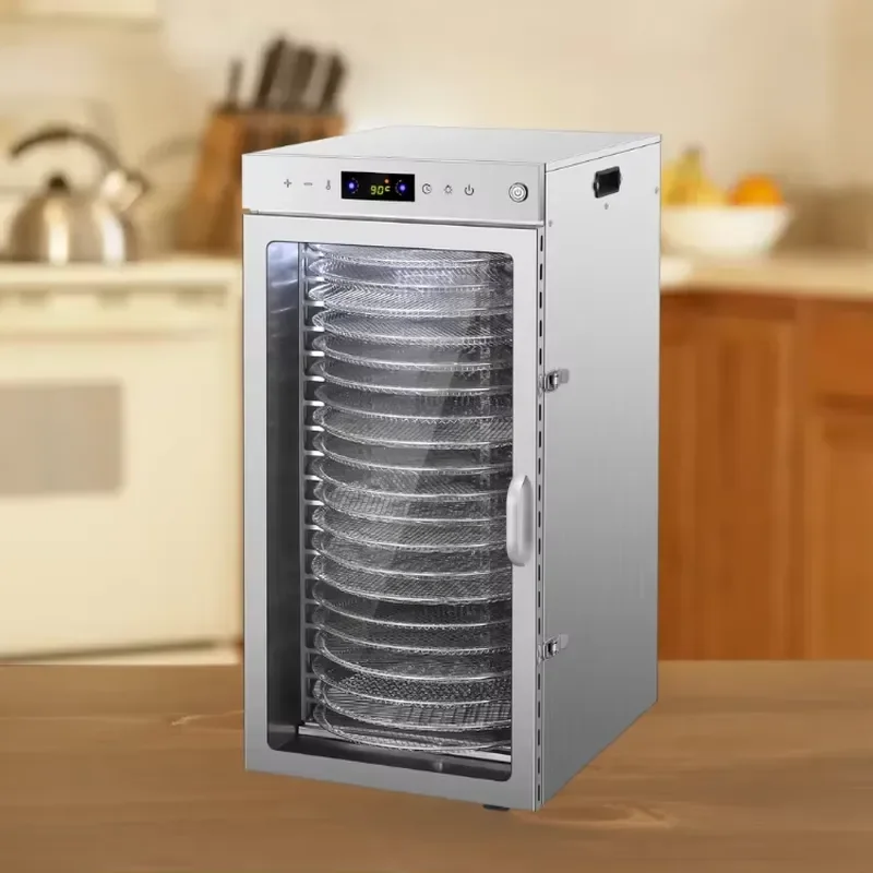 20 Tray Commercial Food Dehydrator Stainless Steel Fruit Vegetable Dryer with Touch Screen Rotary Design for Household Use