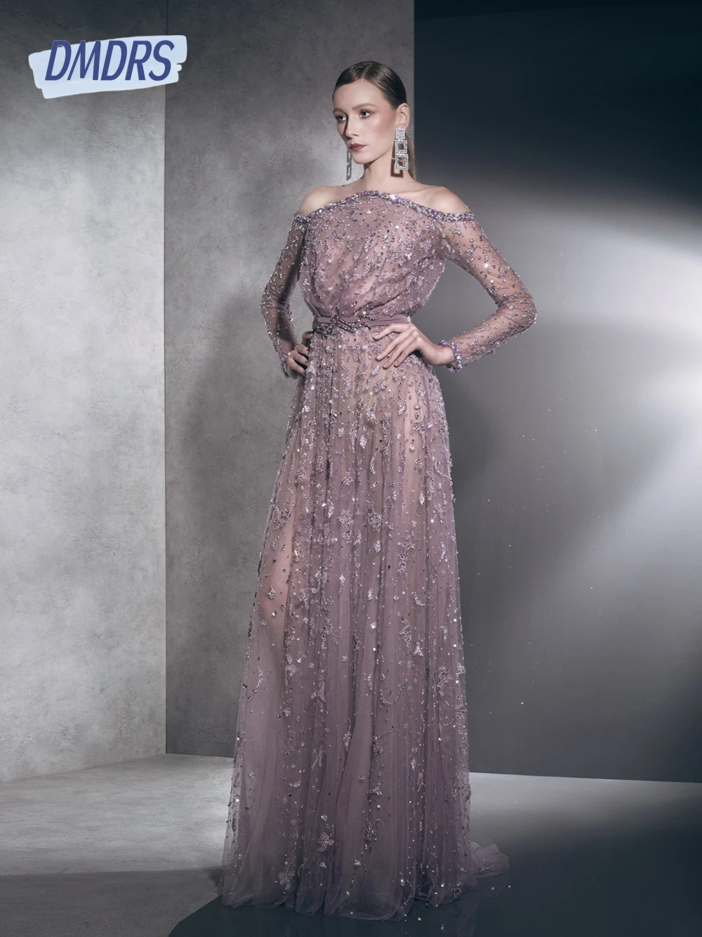 

Romantic Floral A Line Evening Dress Fashionable Off the Shoulder Lace Charming Formal Occasions Popular Prom Gown Customized