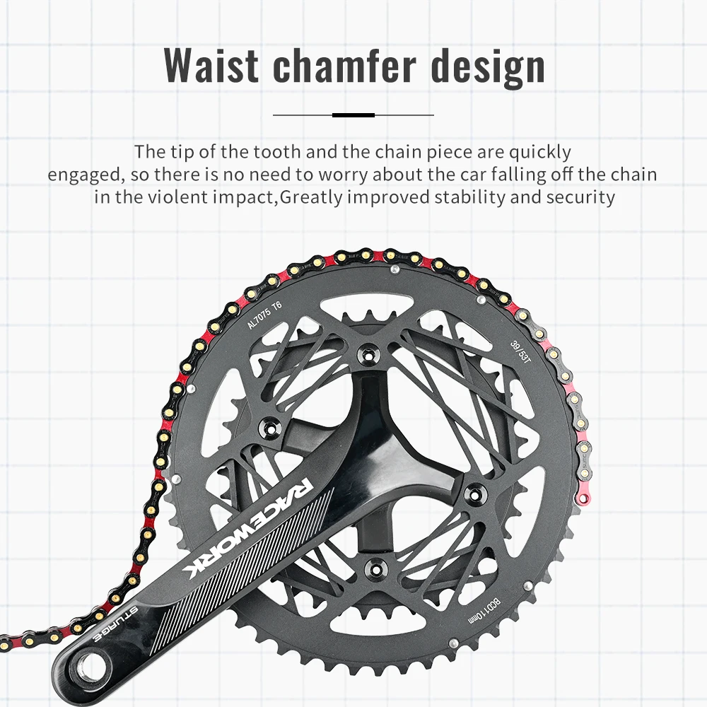 SUMC 12 Speed Bike Chain 12S MTB Mountain Road Bike chain Super Light Diamond titanium-plated chain 12V