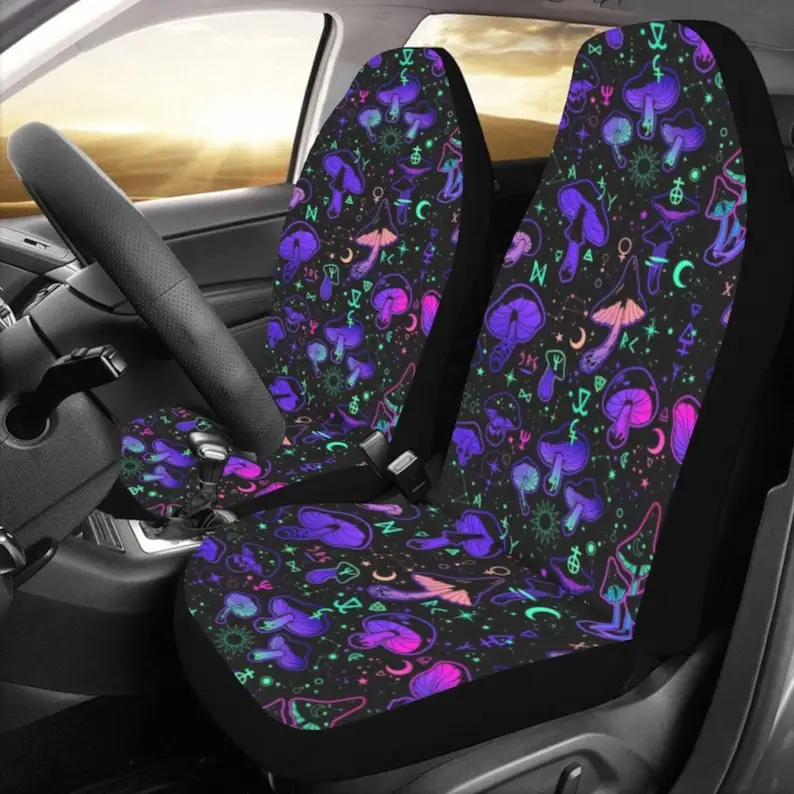 Pastel goth mushroom Car Seat Covers, Mystic car accessories, Witch car interior decor, Car Seat Covers Airbag Compatible,