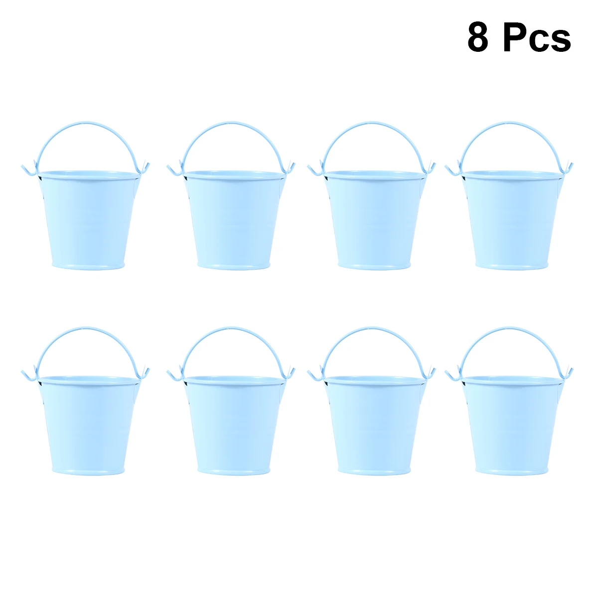 

8 Pcs Small Iron Bucket Flower Pot Planters Baskets Mini Buckets Metal Tin Home Decor