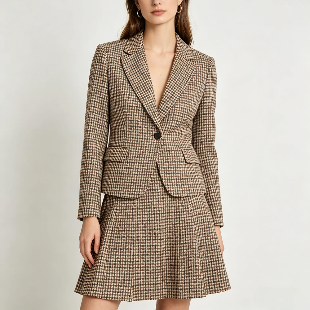 Classic Women's Suits Customized One-Button Notch Lapel Slim Fit Blazer High Quality Female Office Lady Clothing