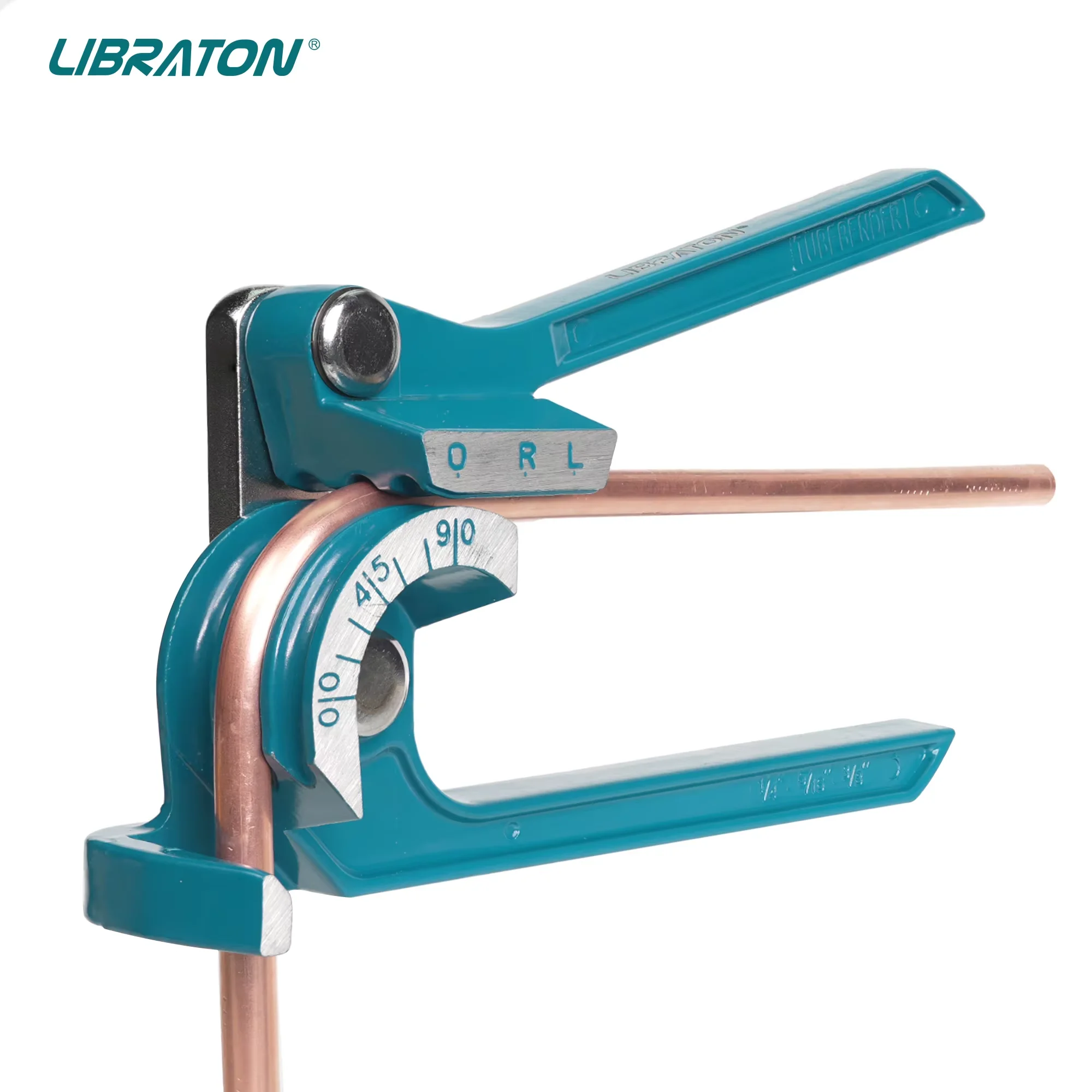 LIBRATON 1/4'' 5/16'' 3/8'' Pipe Bender 3-IN-1 Tube Bender, 90° Manual Bending Tool for Copper, Brass, Aluminum, Thin Steel Pipe