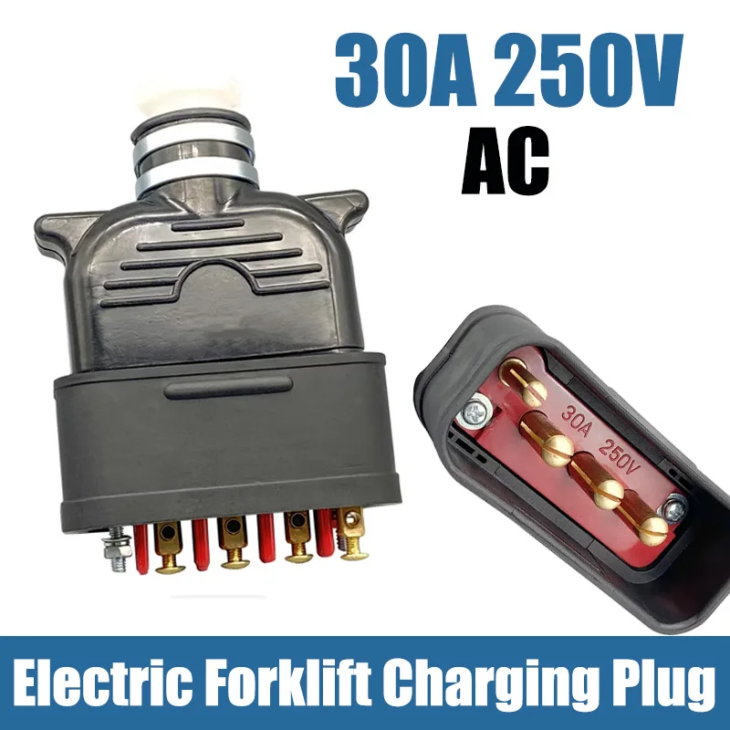 30A Electric Forklift Male and Female Terminal Blocks Fireproof Pure Copper Connector 250V AC Waterproof Charging Appliance Plug