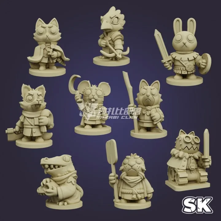 3d print Root TRPG  board game token characters lizard Cat alliance Eagle Ranger Chamber of Commerce rabbit fox rat miniatures