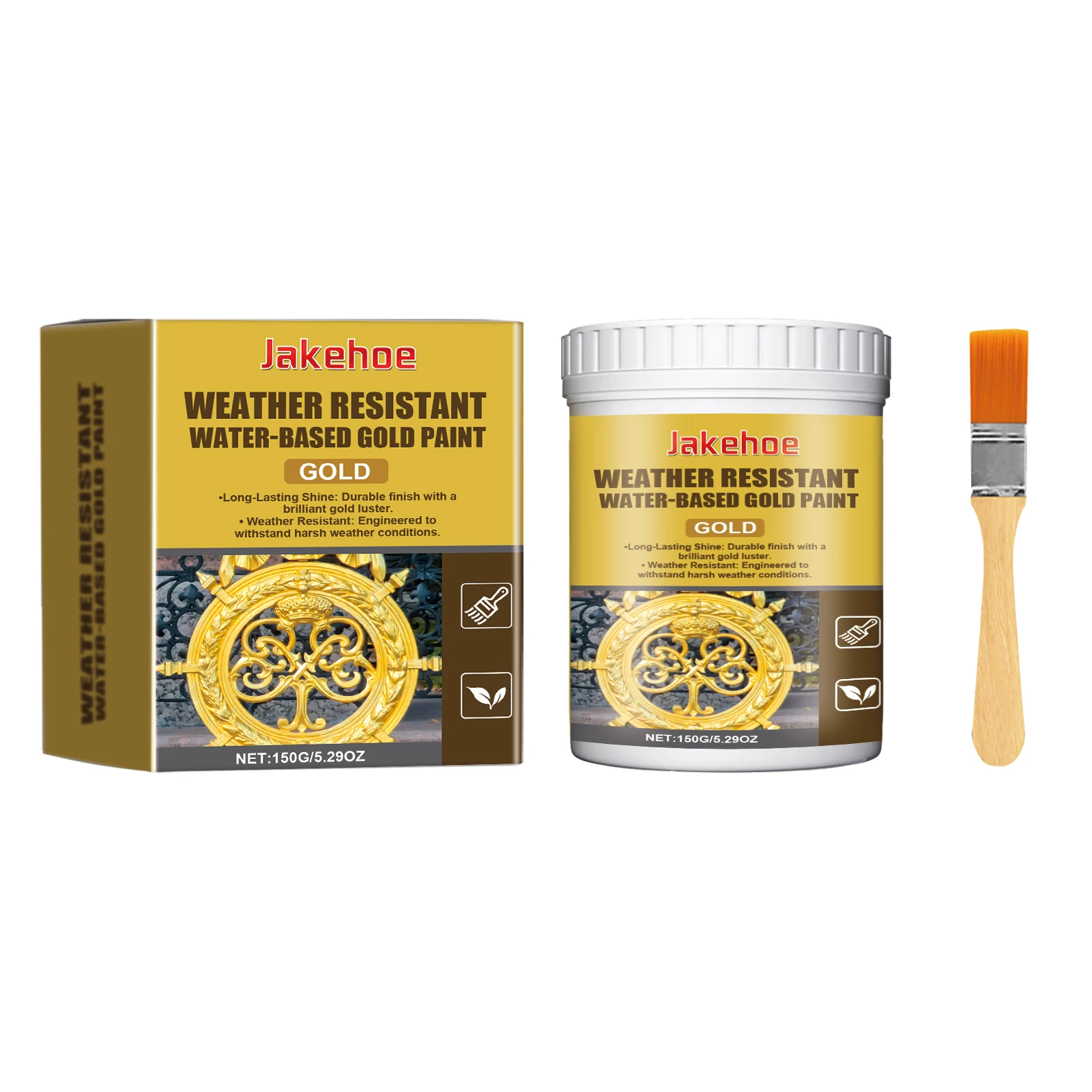 Weather-resistant water-based gold paint, metallic paint, weather-resistant water-based gold paint for Roman column decoration,