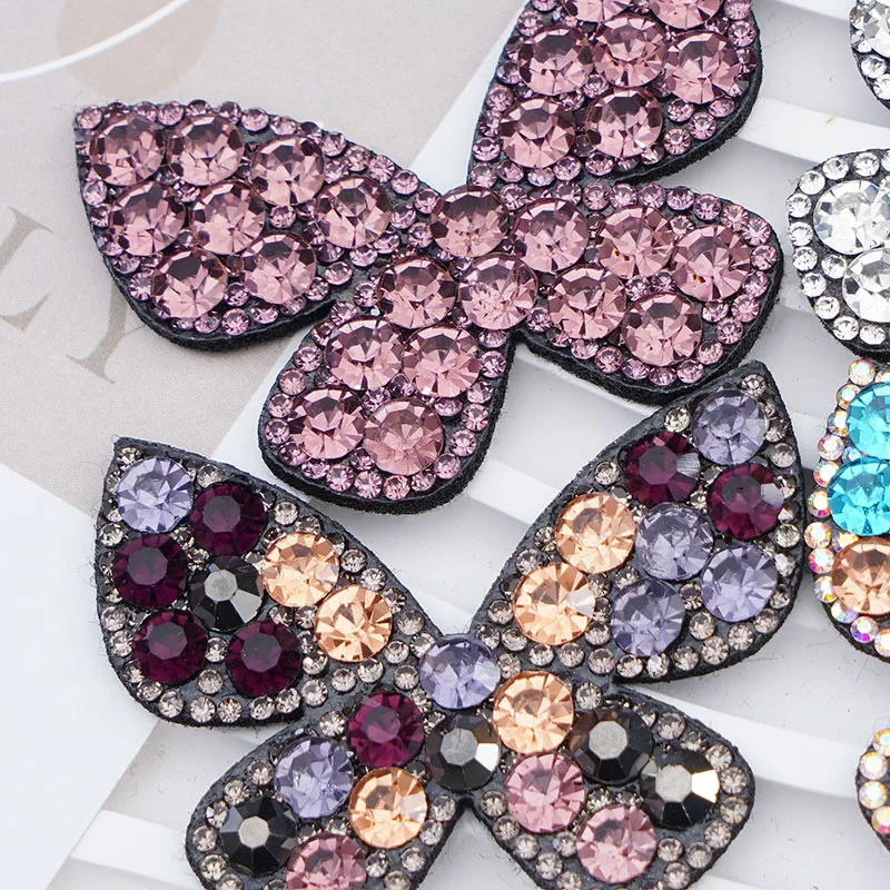 4.2*5.4cm parches velcro mochila remendos strass apliques costura emblemas decorativos remendo diy para roupas jaqueta mochila