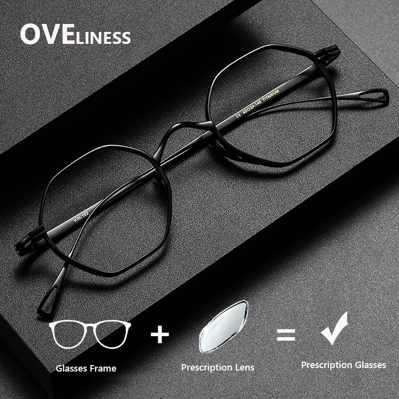 

2026 fashion men's eyeglasses frames Pure Titanium Glasses Frame for Men Women Optical Prescription Myopia Spectacles eyewear
