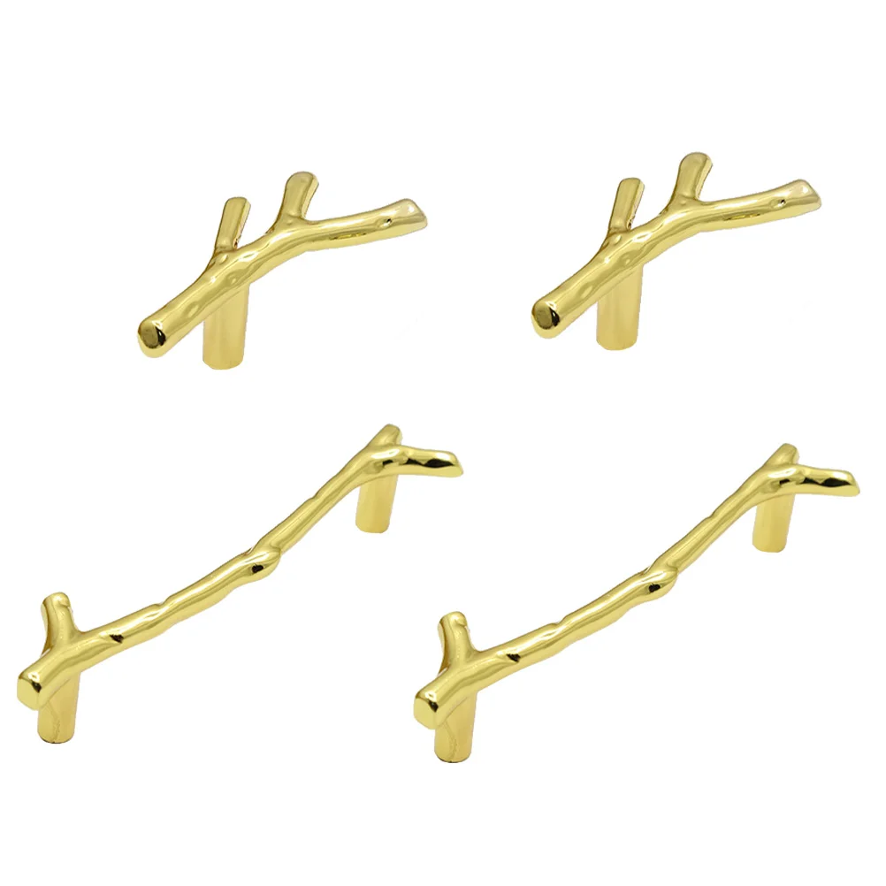 

4Pcs Elegant Branch Shaped Handles Antique Copper Cabinet Knobs Drawer Pulls Furniture Decorative Accessories