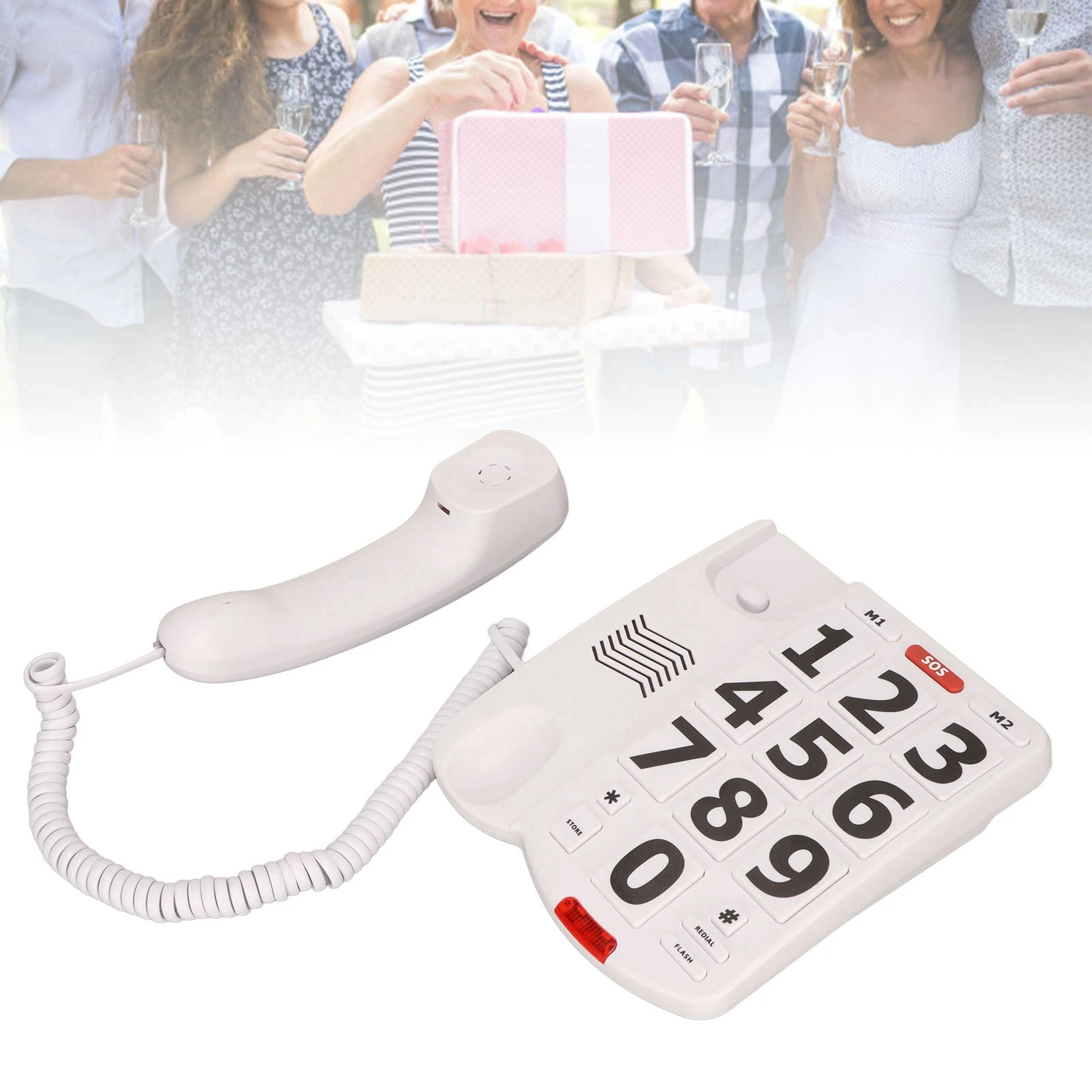 Corded Big Button Telephone Fixed Telephone Big Button Telephone Large Adjustable Volume Last Number Redialing Corded Landline