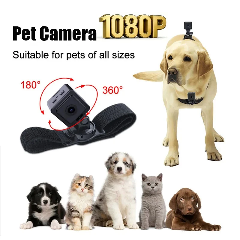 

Камера для домашних животных, спортивная камера 1080p, портативная магнитная присоска 120 ° Широкоугольное поле зрения, носимая камера, записывающее устройство для выгула собак и кошек
