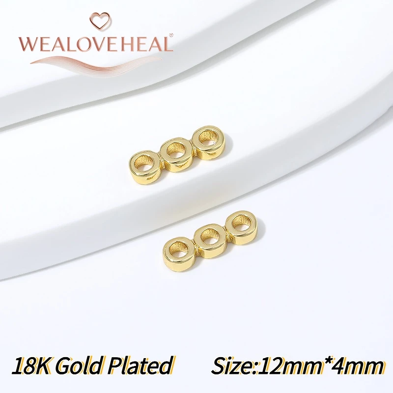 18K vergoldete Messing-Flachperlenverbinder mit mehreren Löchern, 2-10 Loch-Optionen, DIY-Zubehör für mehrsträngige Halsketten und Armbänder. – Detail 22