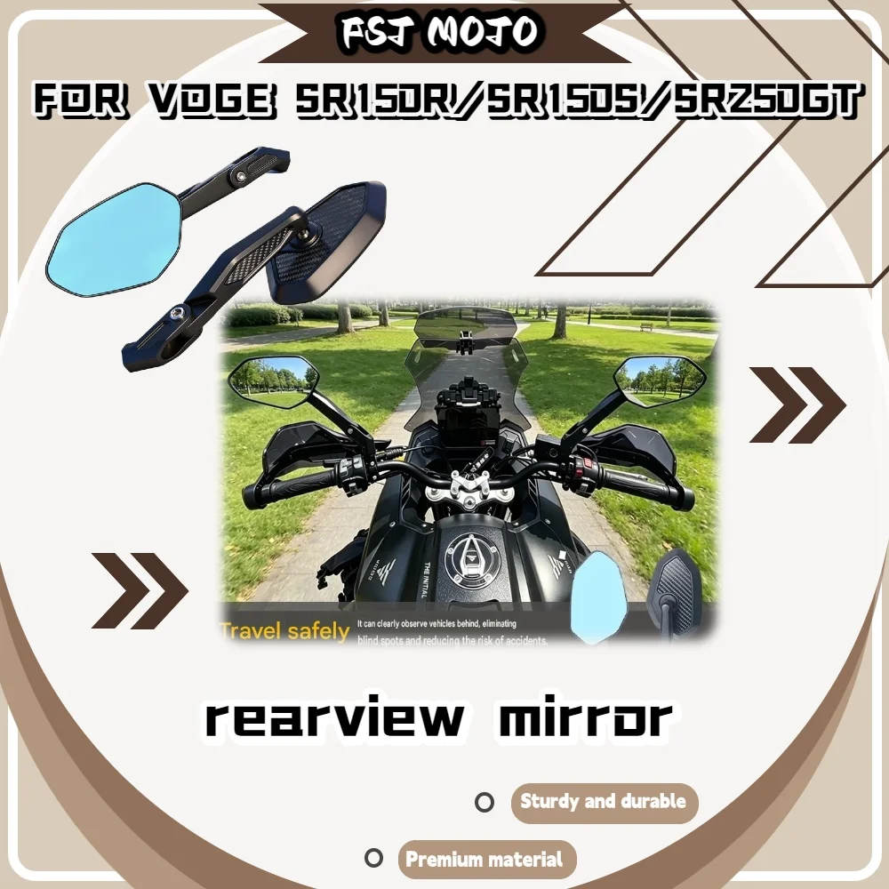 For VOGE SR150R SR150S 250GT CNC  Rotatable Wide Vision Rearview Kit Clear Traffic Observation On Highway Cruising