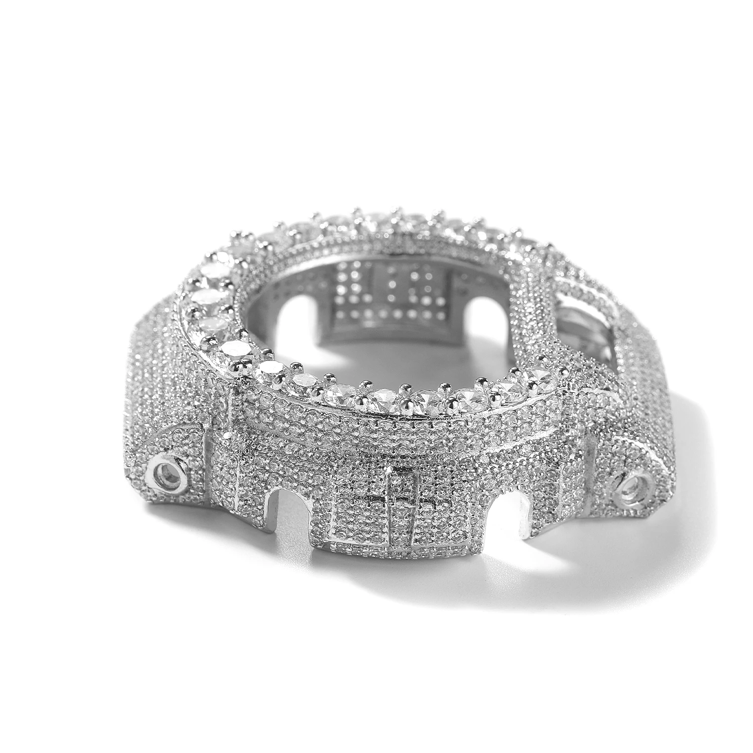 THE BLING KING Full Iced Out Moissanit Watch Case For DW6900 Cubic Zirconia Replacement Cover Hip Hop Luxury Mod Accessory