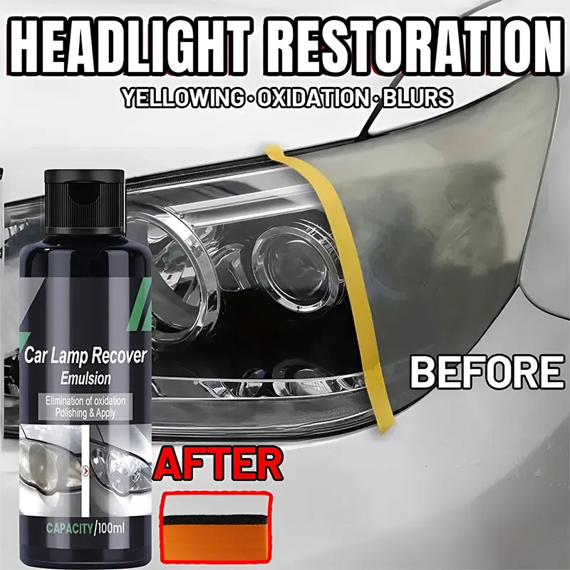 Car Lamp Recovery Emulsion Car Headlight Restoration Polishing Kit Remove Oxidation Yellowing Auto Headlight Polishing Liquid