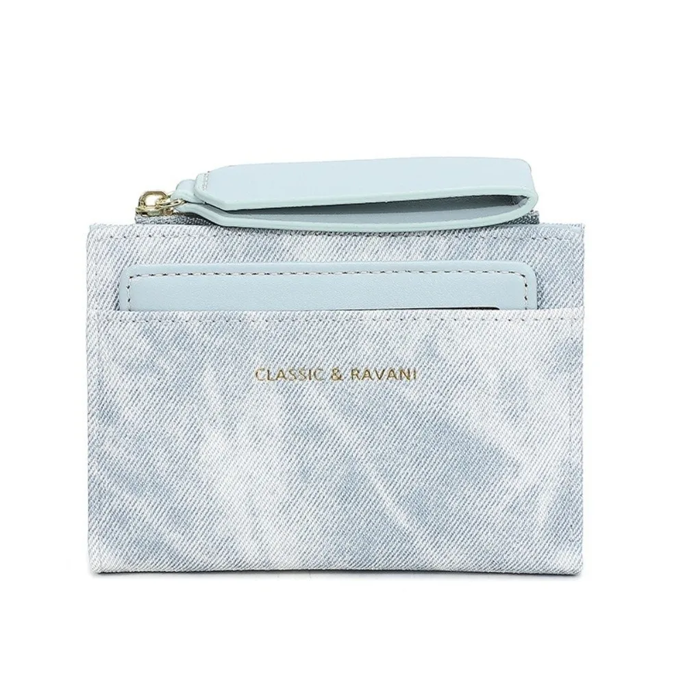 Versatile Solid Color Folding Wallet Snap Button Classic Women Short Wallet Anti-Splash Water Multiple Card PU Card Bag Shopping