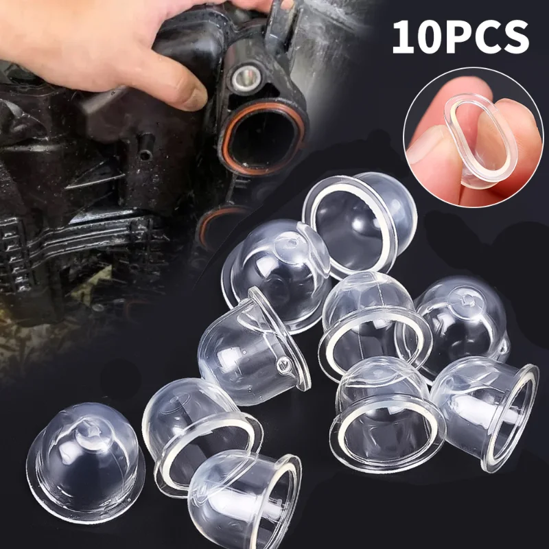 10pcs Transparent Carburetor Oil Bubbles Chainsaw Weedeater Car Engines Fuel Chainsaw Silicone Oil Bubbles Auto Accessories