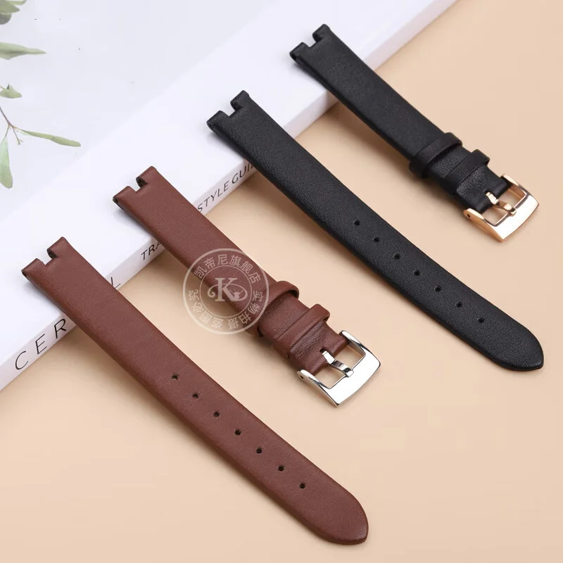 Genuine leather strap for Casio watch SHEEN series 5450 SHE-C100L SHE-C110 series recessed cowhide strap 14mm