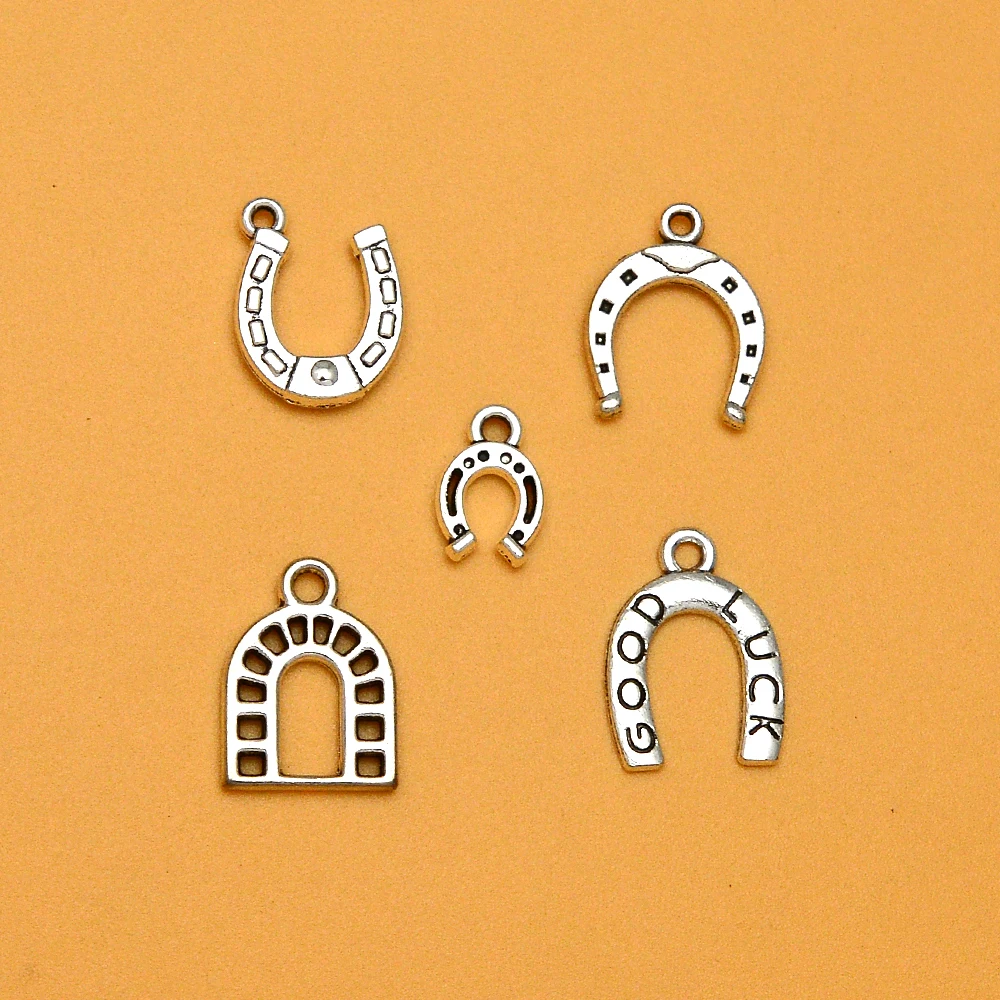 40pcs/lots Mardi Gras Irish Charms House Shoe Cowboy Cowgirl Pendants For Diy Jewelry Making Supplies Wholesale Bulk Items