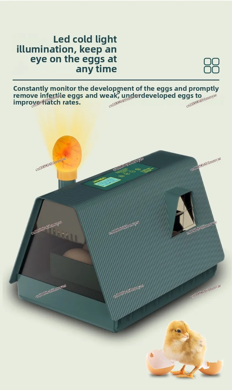 

Инкубатор для выведения цыплят и утят на 10 мест, полностью автоматический, для домашнего использования