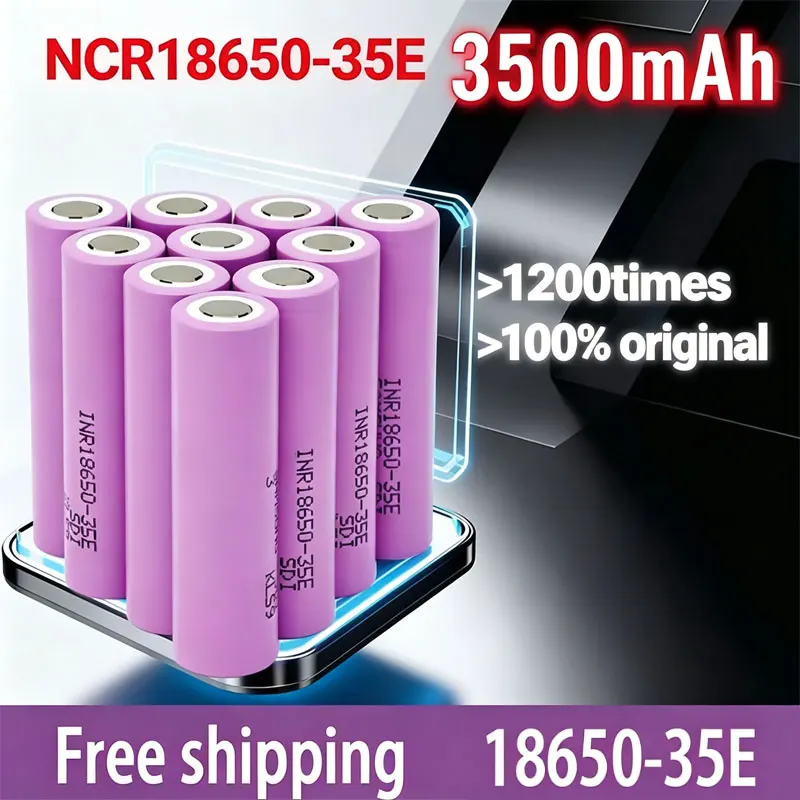The new 3.7 V battery, 3500mah, 18650, 35E INR 18650, 20A, Lithium battery, External spare battery 2026
