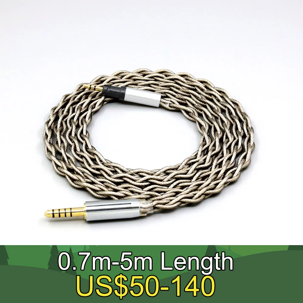 99% Pure Silver + Graphene Plated Shield Earphone Cable For Austrian Audio Hi-X15 Hi-X65 Hi-X50 X55 Headphone LN008688